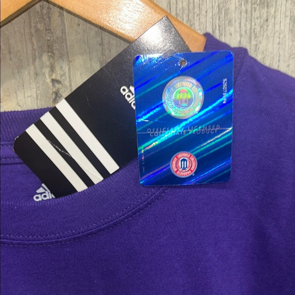 NWT Adidas Purple Northwestern Basketball Short Sleeve T‎ Shirt Juice 22 XL
